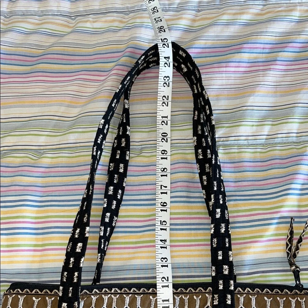 Vera‎ Bradley Black and Brown Zebra Patterned Quilted Tote